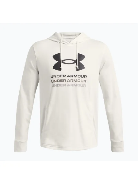 Хавлиени спортен суичър Under Armour с качулка бяло