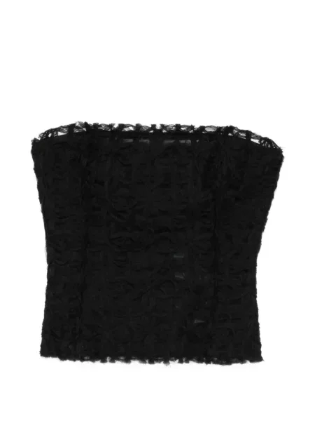 Top Akris Punto cu model floral negru