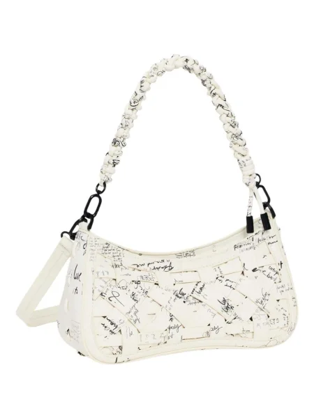 Crossbody kabelka Desigual s potlačou biela
