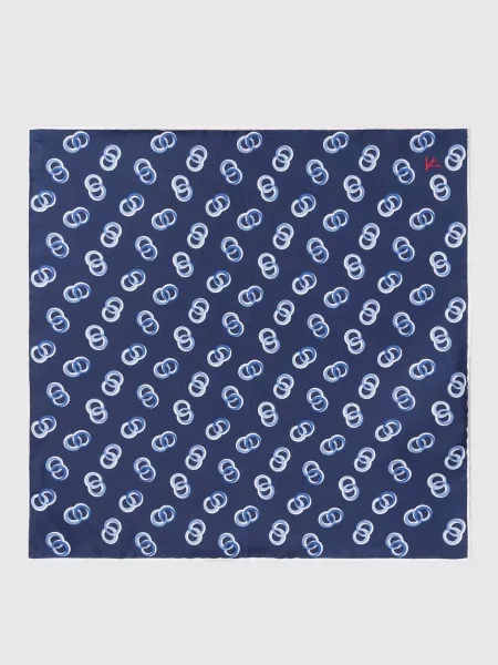 Шелковый платок Isaia синий