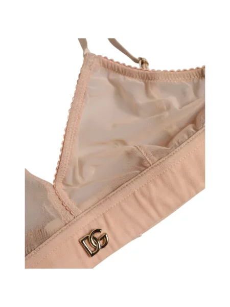 Biustonosz Dolce And Gabbana z logo beżowy