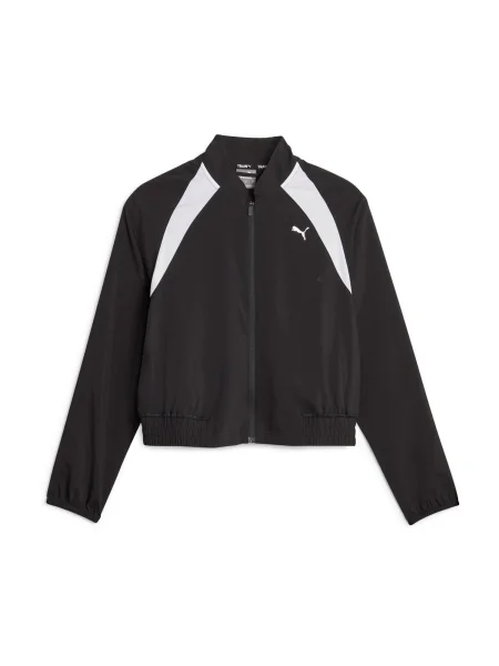 PUMA Jakna za trening črna / bela