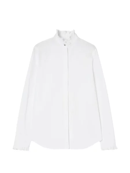 Cămașă Burberry cu volane clasică din poplin alb