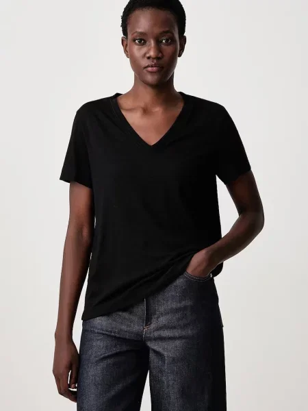 Sisley basic tričko s modalem černé