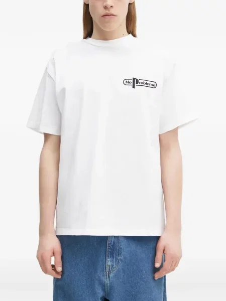 Tricou No Problemo cu imagine alb