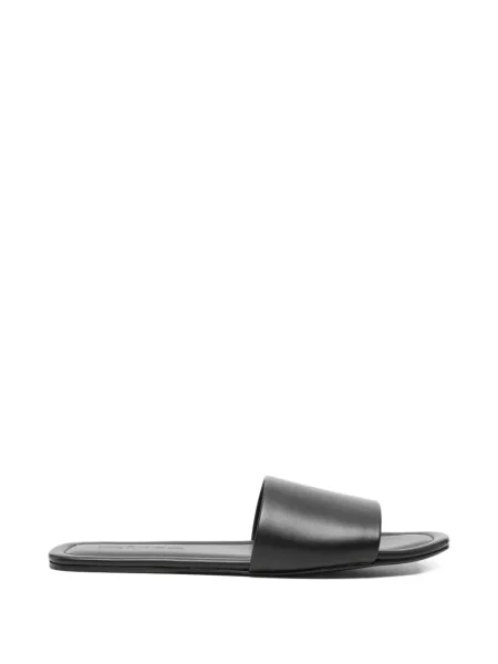 Sandale Kiton din piele cu vârf deschis negru