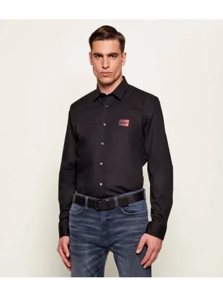 HUGO Cămașă Emero | Straight fit negru