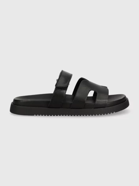 Steve Madden Kožené šľapky Steve Madden Missile čierna