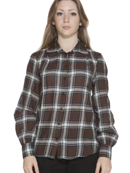 Cămașă Gant cu mâneci lungi lungă maro