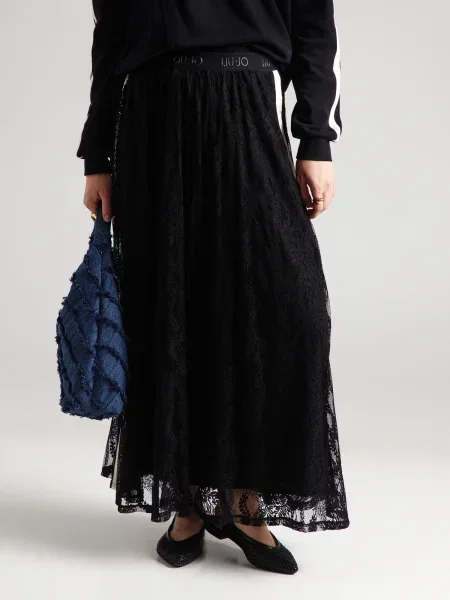 Liu Jo Sport Midi suknja Crna bijela