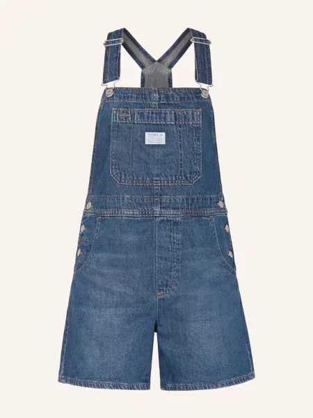 Levi's ogrodniczki jeansowe UTILITY SHORTALL niebieski