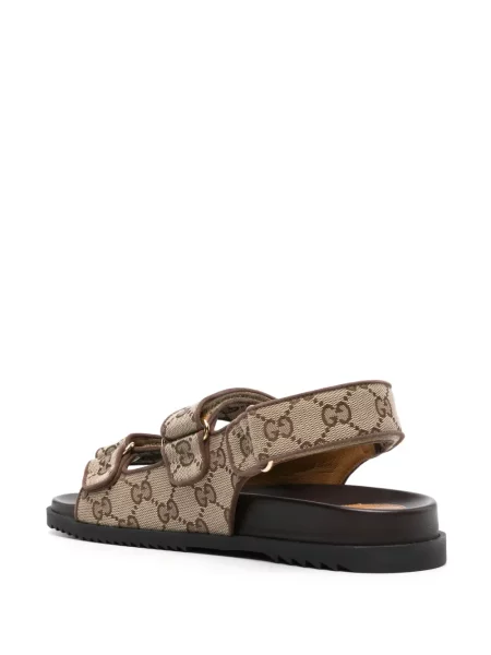 Sandale Gucci din canvas maro
