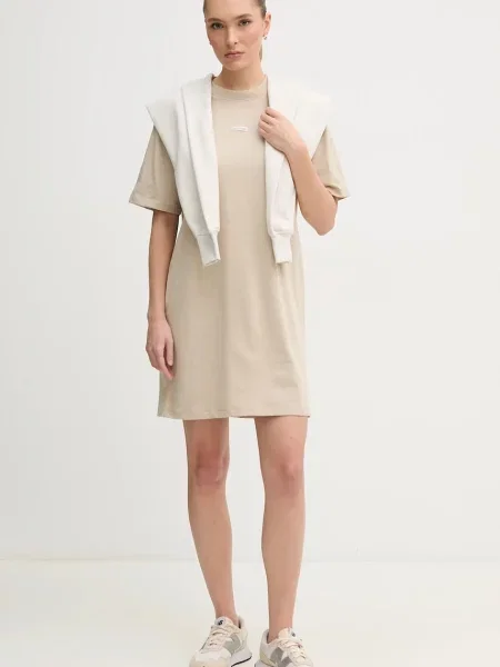 Calvin Klein Jeans sukienka mini oversize beżowy