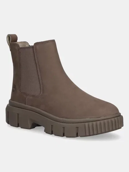 Timberland cizme chelsea din nubuc Greyfield Chelsea cu plat maro