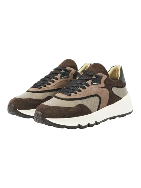 Sneakersy Nubikk skórzane brązowe