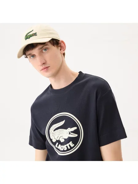 Футболка Lacoste с круглым вырезом черная