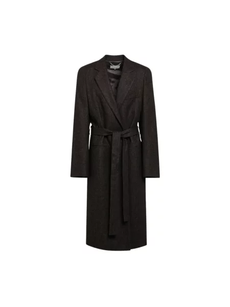 Płaszcz Maison Margiela wełniany w jodełkę brązowy