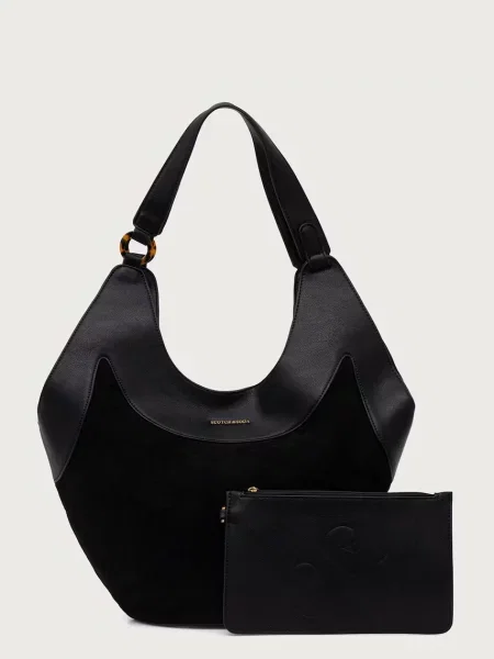 Scotch & Soda torebka tote z imitacji zamszu czarna