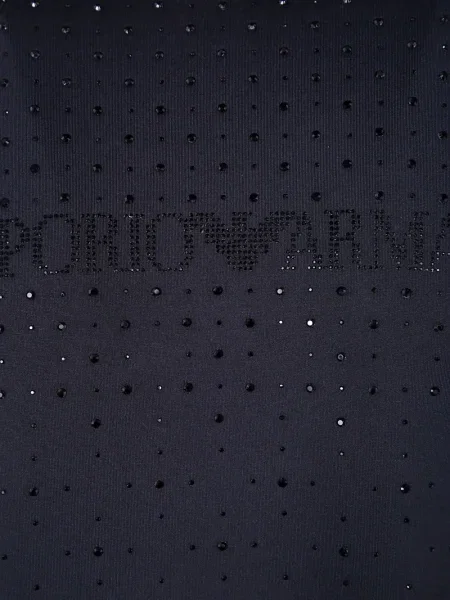 Суичър с качулка Emporio Armani с кристали черно
