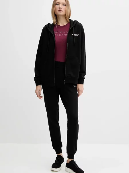 Armani Exchange bluza z kapturem gładka czarny