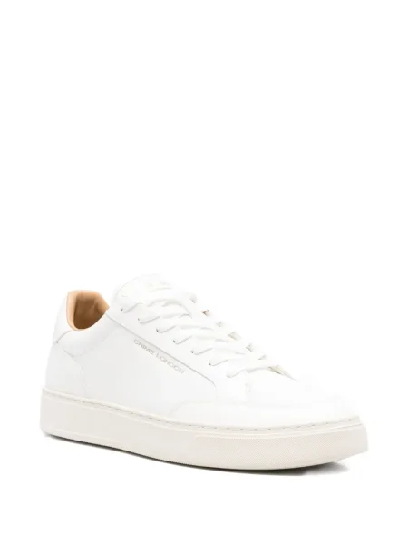 Sneakerși Crime London cu șireturi din piele alb
