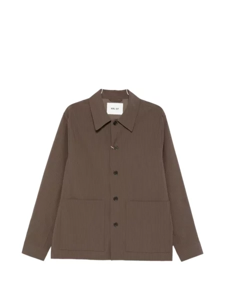 Pruhované pruhované košile Nn07 hnědé