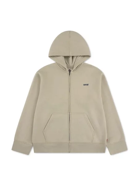 Levi's dukserica na zakopčavanje sa kapuljačom za djecu s pamukom ESSENTIAL HOODIE bež