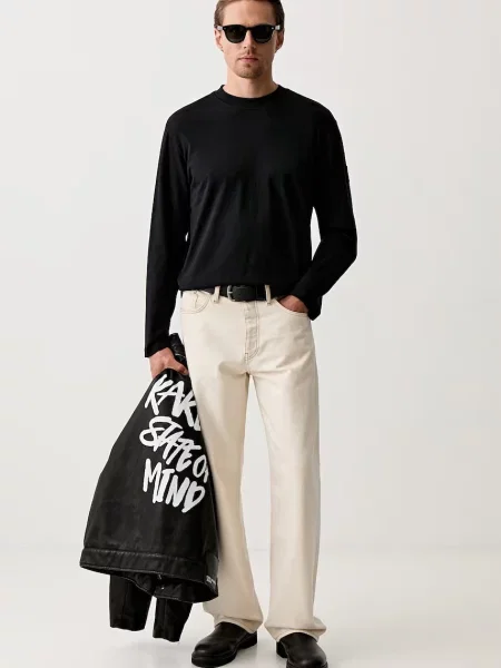Tricou cu mânecă lungă Karl Lagerfeld Jeans negru