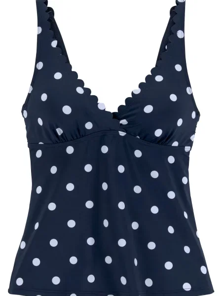 LASCANA Tankini top bleumarin alb