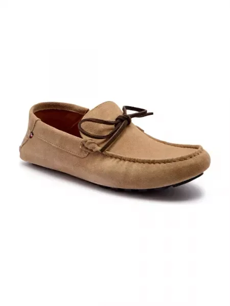 Tommy Hilfiger Bőr mokaszin DRIVER bézs