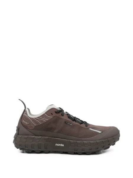 Sneakerși Norda cu șireturi din dantelă maro