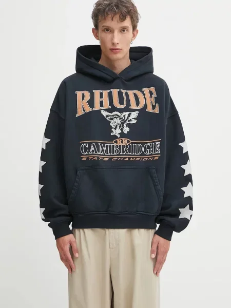 RHUDE hanorac de Cambridge State Champs cu glugă cu imprimeu negru