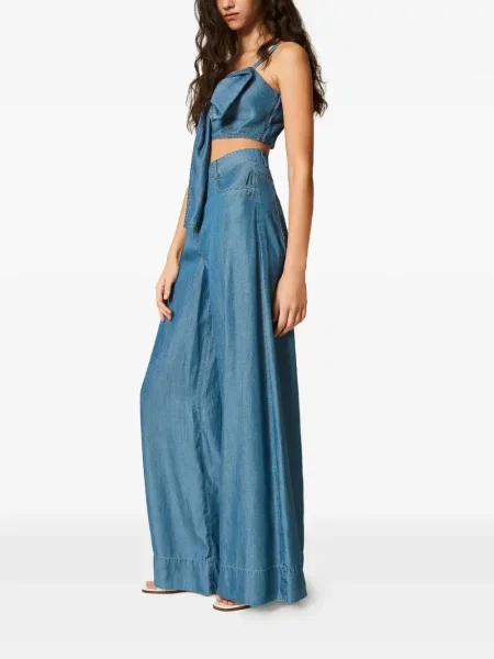 Pantaloni palazzo Twinset albastru