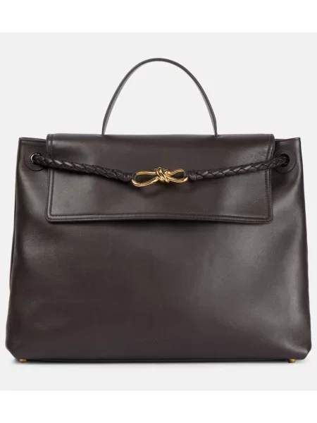 Usnjena torbica Bottega Veneta Handle rjava