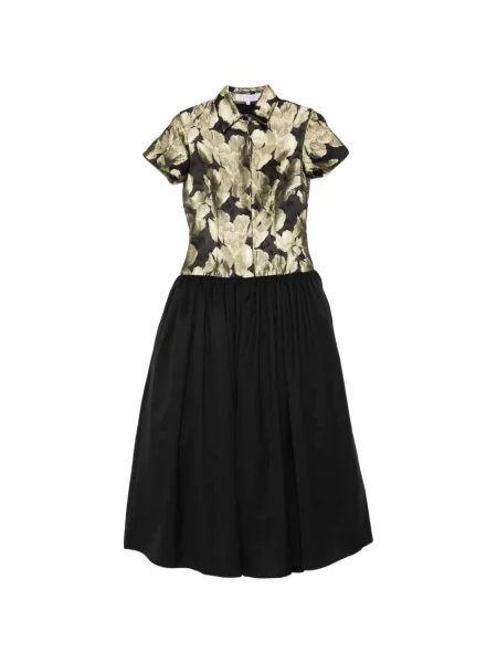 Rochie tip cămașă Abadia din jacard negru
