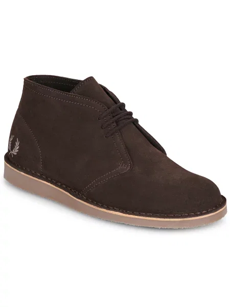 Pantofi Fred Perry din piele de căprioară maro