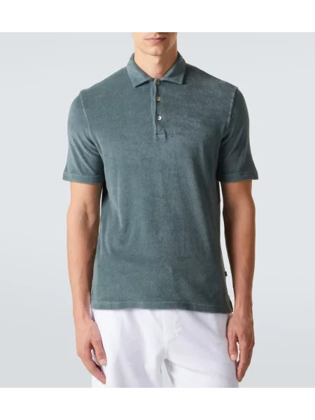 Polo Fedeli din material terry verde
