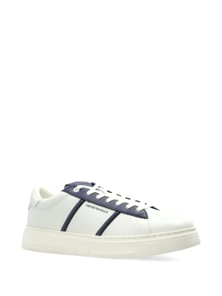 Sneakerși Emporio Armani din piele alb