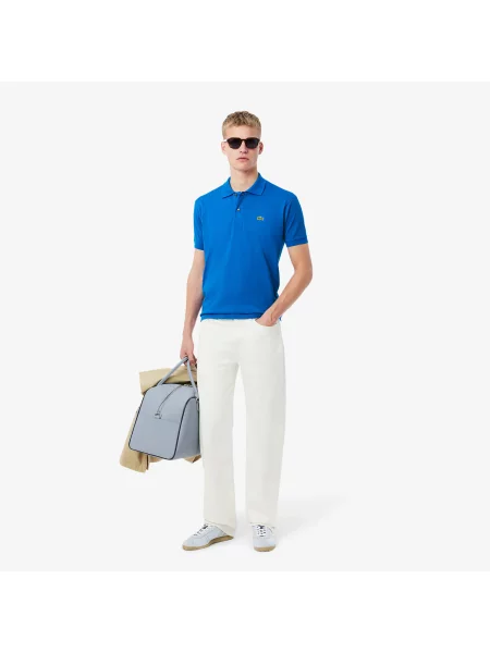 Lacoste Koszulka Polo Classic Fit Original Piqué niebieska