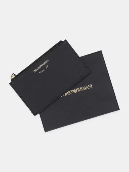 Кожаный кошелек Emporio Armani черный