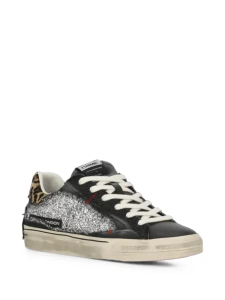 Sneakers Crime London με σχέδιο με λεοπαρ μοτιβο μαύρο
