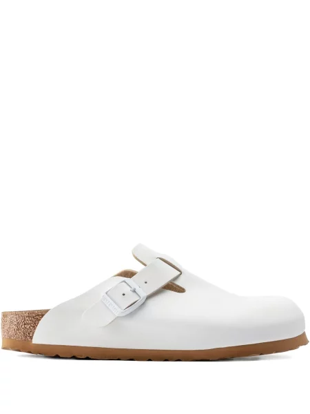 Papuci tip mules Birkenstock alb