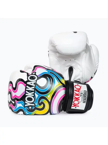 Boxerské rukavice YOKKAO Flames white bílé