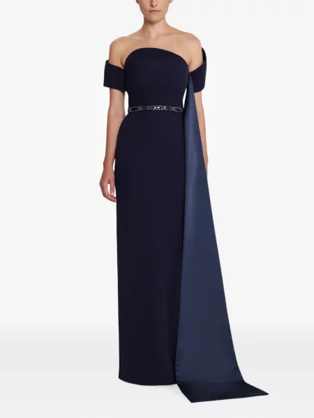 Rochie maxi Safiyaa asimetrică albastru