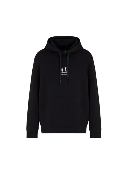 Bluza z kapturem Armani Exchange z kapturem czarna
