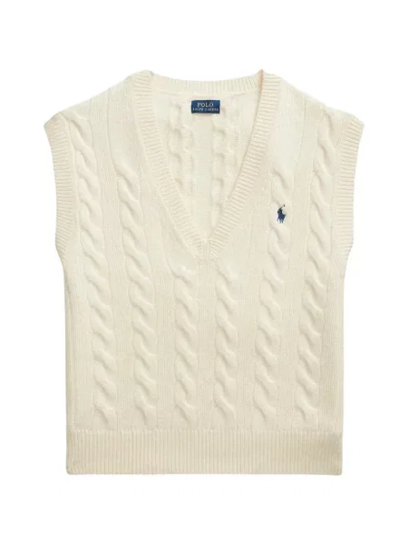 Pulover Polo Ralph Lauren fără mâneci tricotate cu dungi verde