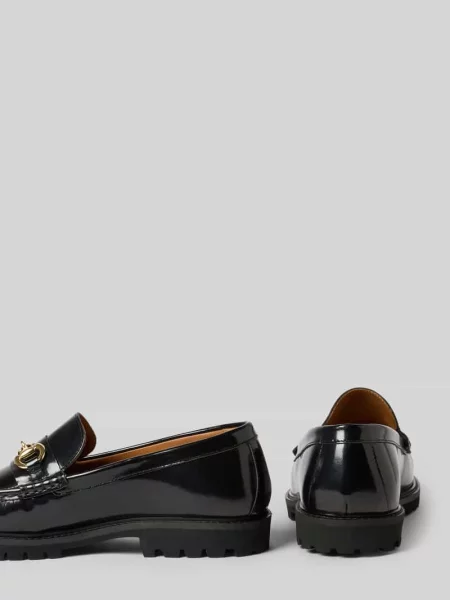 Loafersy z naturalnej skóry bydlęcej model HUGO' Selected czarne