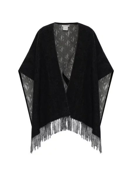 Poncho Jimmy Choo cu franjuri negru
