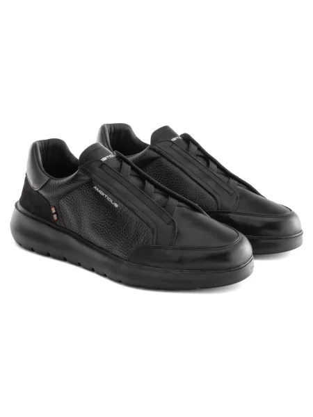 Sneakersy Ambitious skórzane wsuwane czarne