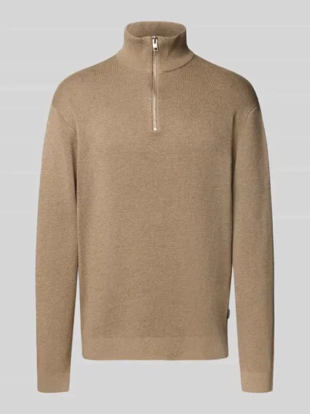 Dzianinowa bluza Jack & Jones Premium z logo beżowa
